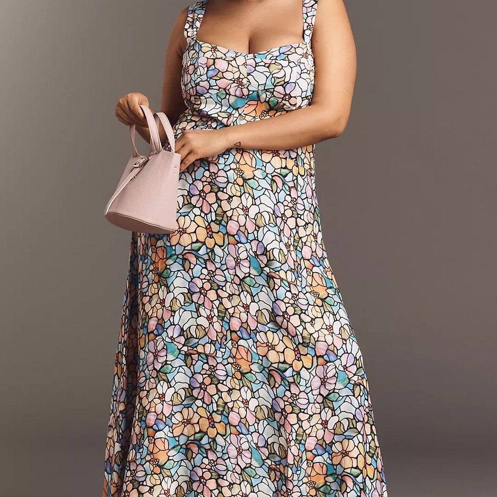Anthropologie The Jocelyn Sleeveless Slip Midi Dress by Maeve Plus Size